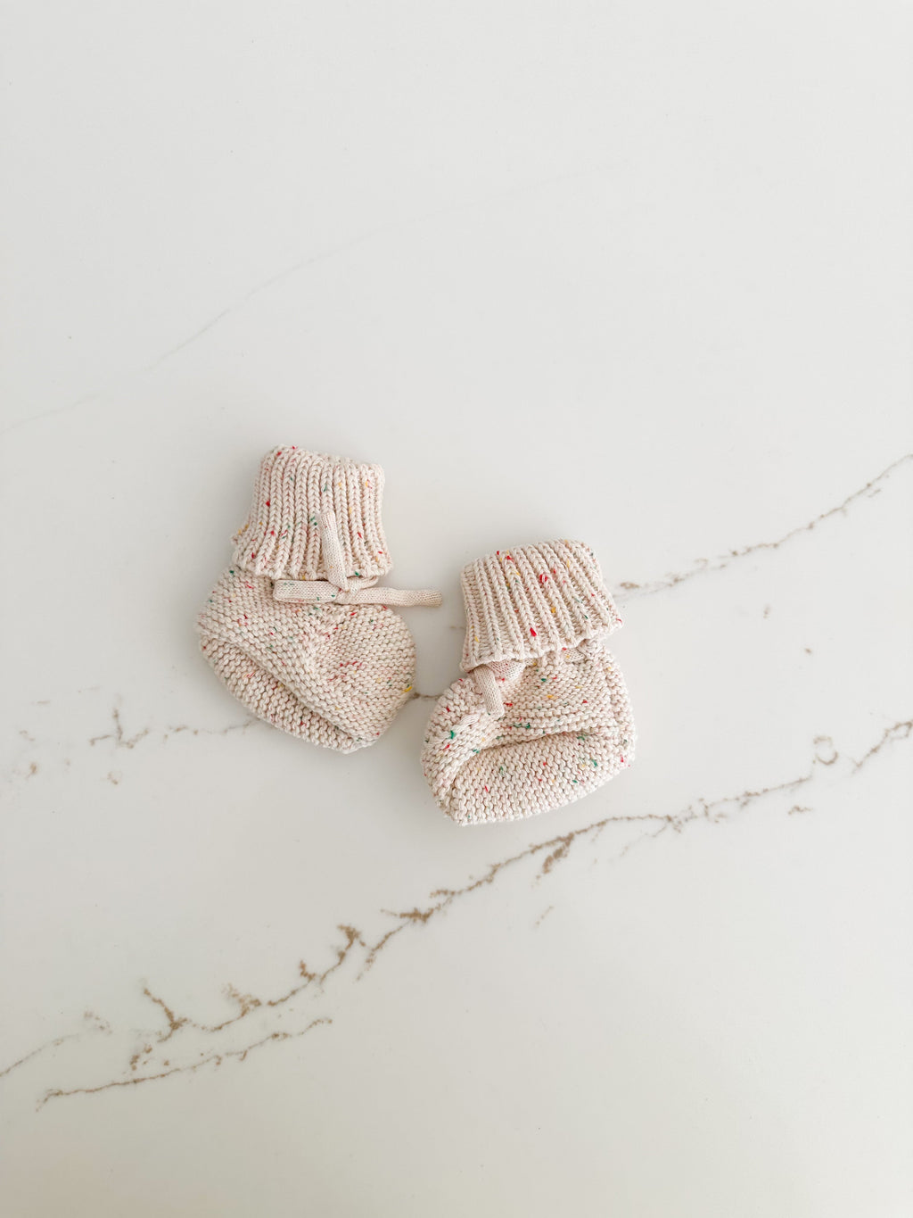 Sprinkled Knit Booties - Oat
